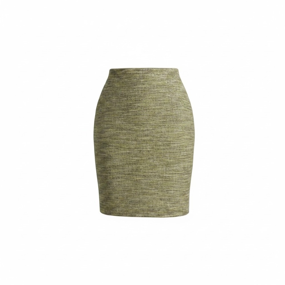 Ann Taylor Pencil Skirt Womens 8 Green Tweed Fine Italian Fabric Professional